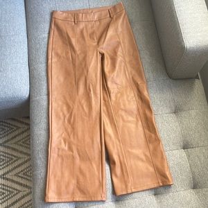7 for All Mankind Faux Leather Wide Leg Ankle Pants